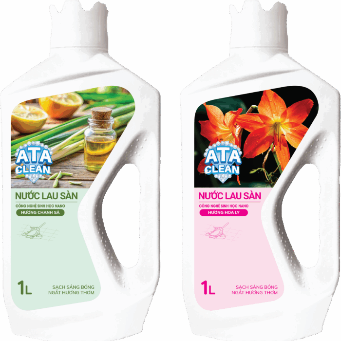 Nước lau sàn ATA CLEAN 1L Chanh sả & Hoa Ly